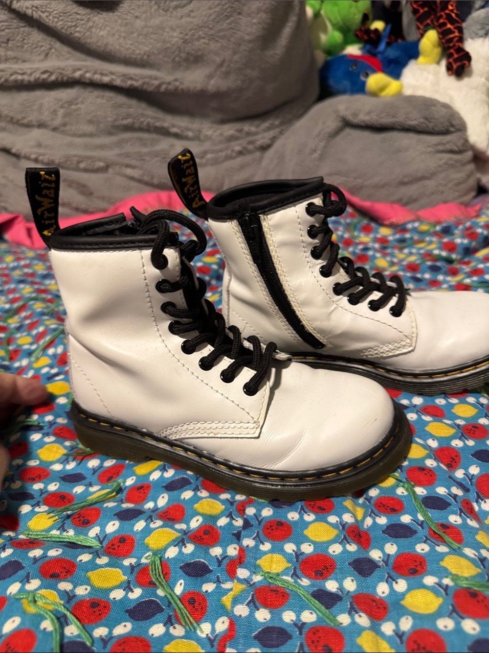 Dr. Martins Toddler size 11 Zip Up and Lace-Up Boots - White - Picture 2 of 9